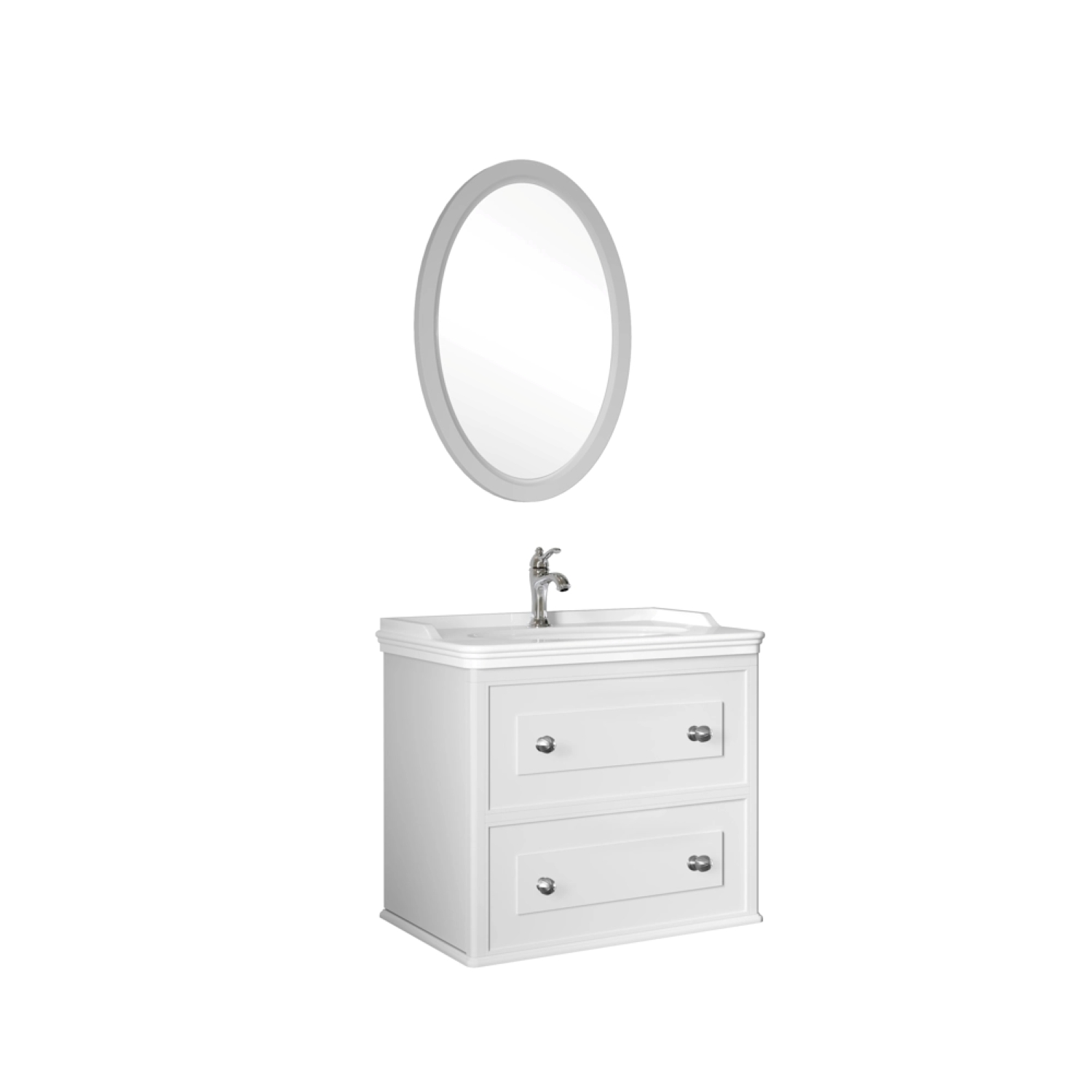 KALE -MIRO 80CM LAVABO DOLABI MAT BEYAZ (LVB DHL)