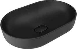KALE -ZERO 2.0 TEZGAH ÜZERİ ÇANAK LAVABO Mat Siyah – 60X40 – OVAL