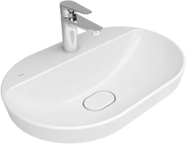 KALE -ZERO 2.0 TEZGAH ÜZERİ ÇANAK LAVABO 60X40 BEYAZ- ARMATÜR DELİKLİ